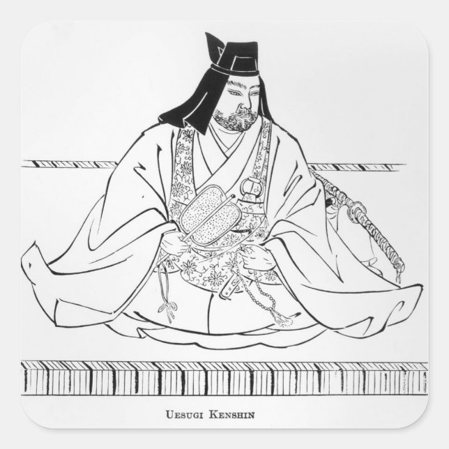 Pegatina Cuadrada Uesugi Kenshin (Anverso)