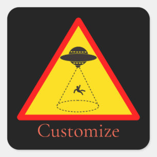 Pegatina Cuadrada UFO Thunder_Cove de secuestro de Alien