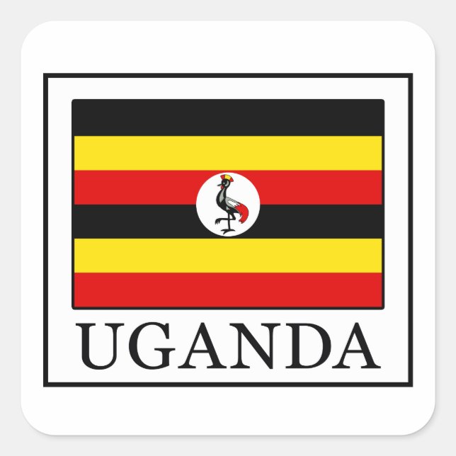 Pegatina Cuadrada Uganda (Anverso)