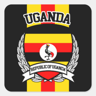 Pegatina Cuadrada Uganda