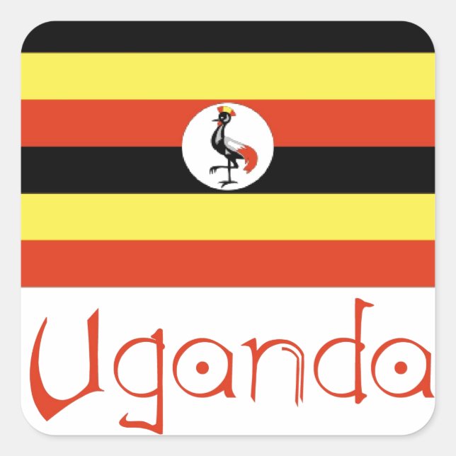 Pegatina Cuadrada Uganda (Anverso)