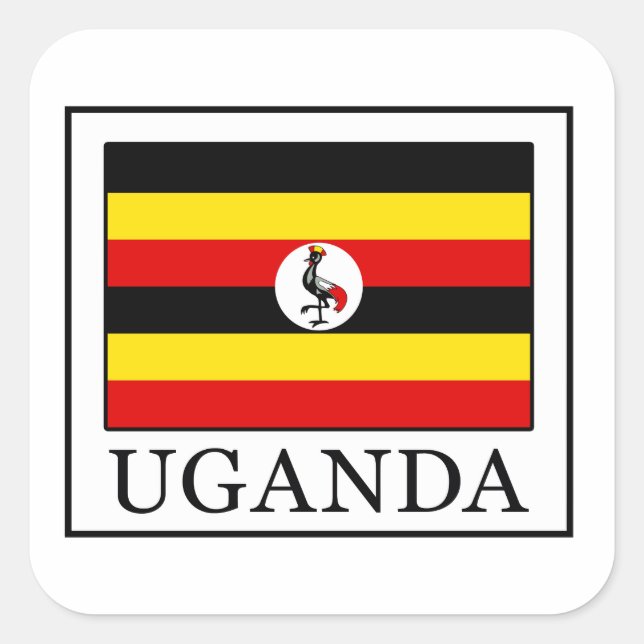 Pegatina Cuadrada Uganda (Anverso)