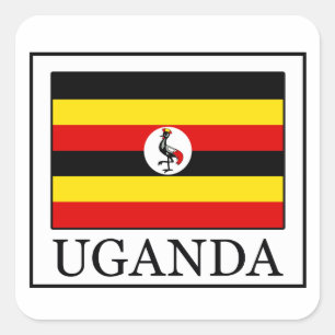 Pegatina Cuadrada Uganda