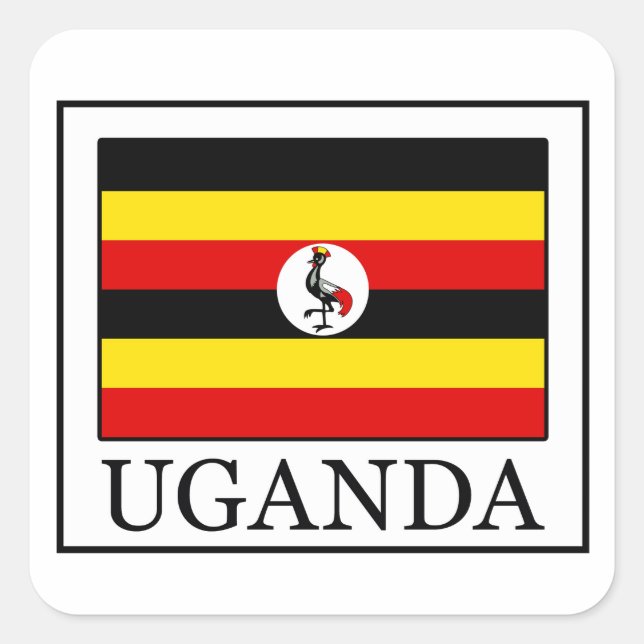 Pegatina Cuadrada Uganda (Anverso)