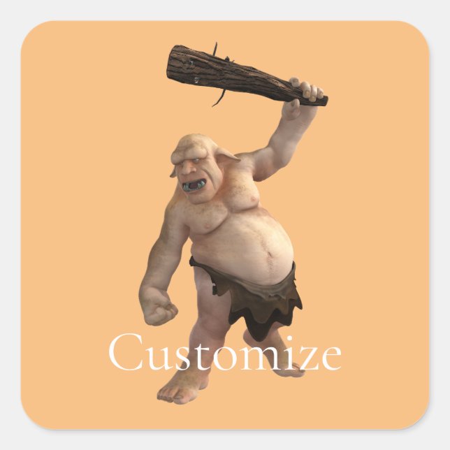 Pegatina Cuadrada Ugly Troll Thunder_Cove (Anverso)