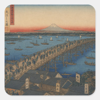 Pegatina Cuadrada ukiyoe