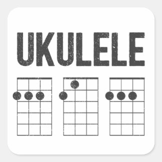 Pegatina Cuadrada Ukulele chrods dad dad