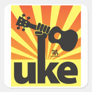 Pegatina Cuadrada Ukulele Power