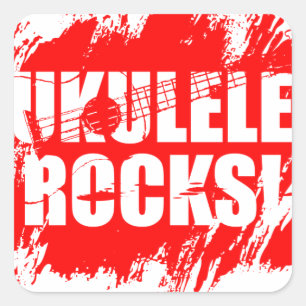 Pegatina Cuadrada ¡Ukulele Rocks!