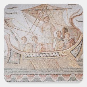 Pegatina Cuadrada Ulises y las sirenas