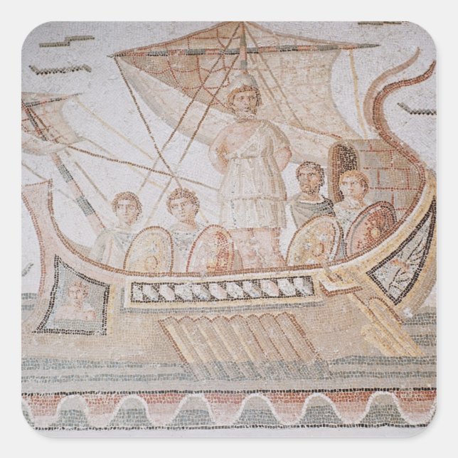 Pegatina Cuadrada Ulises y las sirenas (Anverso)