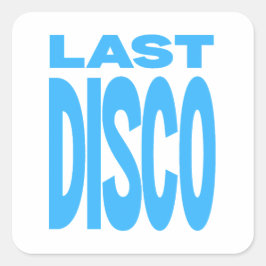 Pegatina Cuadrada Última Despedida de Soltera Disco Azul Boda