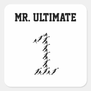 Pegatina Cuadrada Ultimate Frisbee Sr./Miss Ultimate