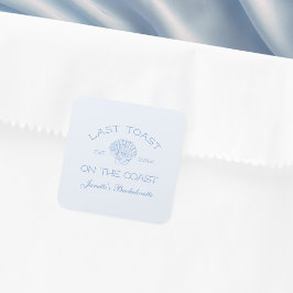 Pegatina Cuadrada Último brindis en la fiesta de soltera en la playa