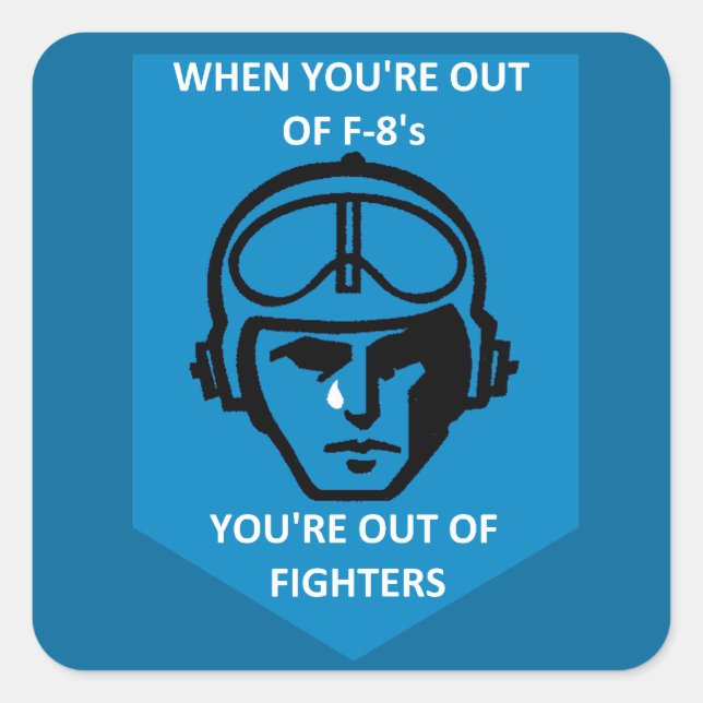 Pegatina Cuadrada Último Gunfighter F-8 (Anverso)