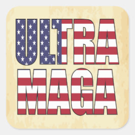 Pegatina Cuadrada Ultra MAGA Trump Supporter 💡 grande de nuevo EE.U
