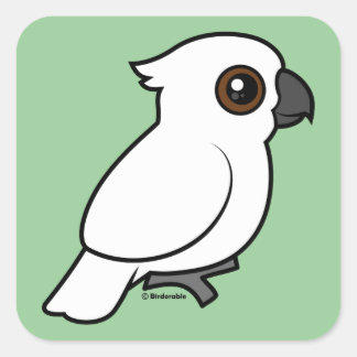 Pegatina Cuadrada Umbrella Cockatoo (plano)