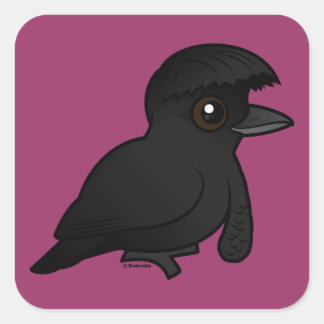 Pegatina Cuadrada Umbrellabird Birdorable