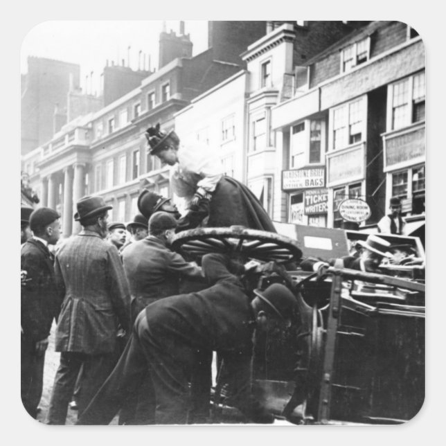 Pegatina Cuadrada Un accidente callejero (Anverso)