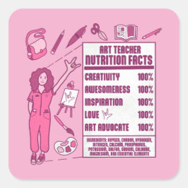 Pegatina Cuadrada Un agradecimiento a los profesores de arte - regal