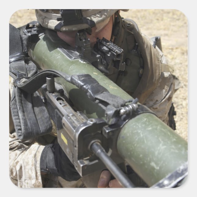 Pegatina Cuadrada Un asaltante (Anverso)