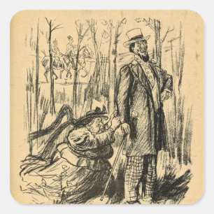 Pegatina Cuadrada Un asalto a la modestia o al Sr. Chamberlain