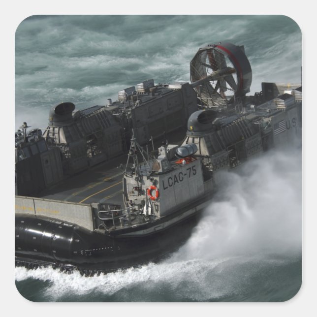 Pegatina Cuadrada Un avión de aterrizaje de la marina estadounidense (Anverso)