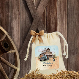 Pegatina Cuadrada Un Baby Shower de un pequeño granjero.