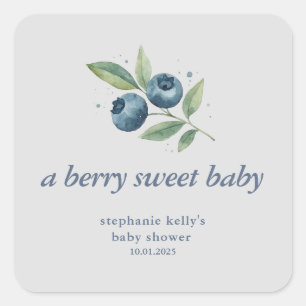 Pegatina Cuadrada Un Baby Shower dulce de Berry