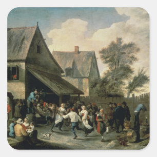 Pegatina Cuadrada Un baile rural