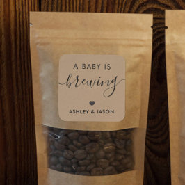 Pegatina Cuadrada Un bebé se está preparando Pegatina, café Kraft Fa