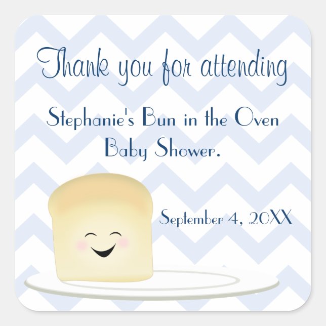 Pegatina Cuadrada Un bollo en el cielo azul (Anverso)