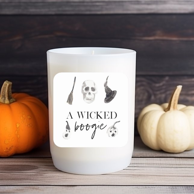 Pegatina Cuadrada Un Boogie Malvado | Feliz Halloween (Subido por el creador)