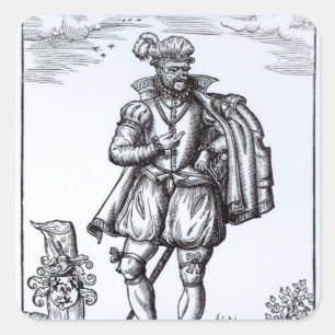 Pegatina Cuadrada Un Caballero Tudor
