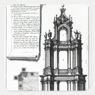 Pegatina Cuadrada Un campanile diseñado para San Pedro, Roma