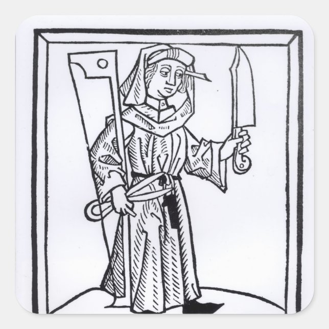 Pegatina Cuadrada Un carpintero (Anverso)