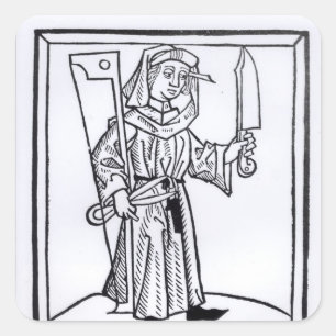 Pegatina Cuadrada Un carpintero