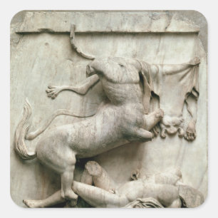 Pegatina Cuadrada Un Centaur que triunfa sobre un Lapith