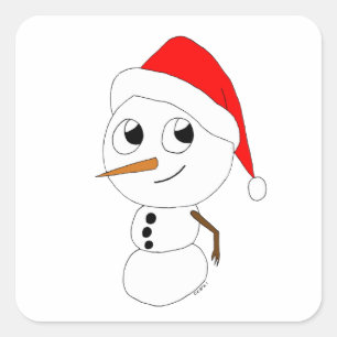 Pegatina Cuadrada un chibi snowman