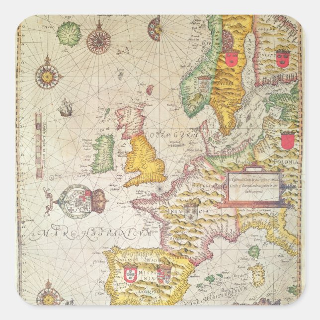 Pegatina Cuadrada Un código general (Anverso)