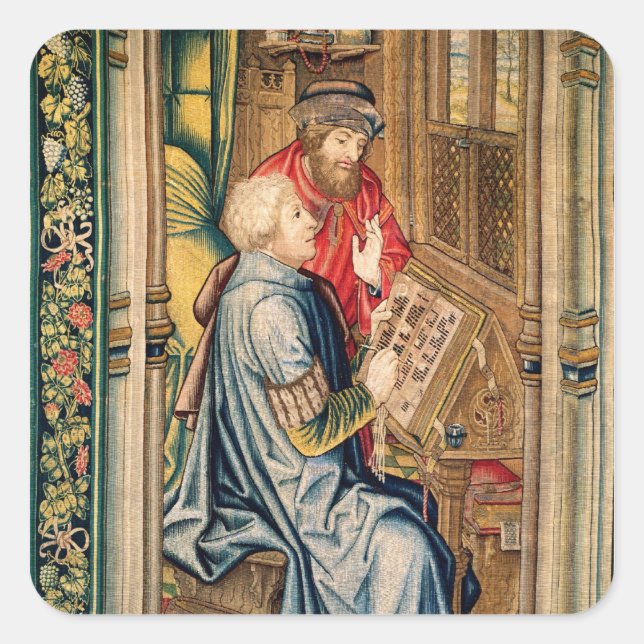 Pegatina Cuadrada Un código que escribe una cuenta (Anverso)