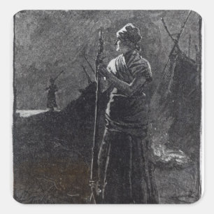 Pegatina Cuadrada Un colono de Red River, 1878