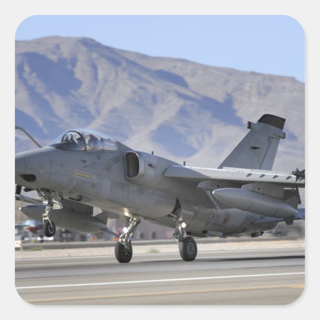 Pegatina Cuadrada Un combatiente italiano de la Fuerza Aérea AMX (Anverso)