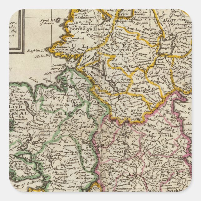 Pegatina Cuadrada Un compañero de bolsillo de Irlanda (Anverso)