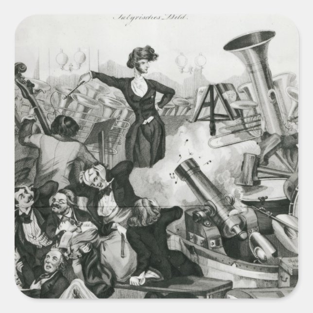 Pegatina Cuadrada Un concierto de Héctor Berlioz (Anverso)