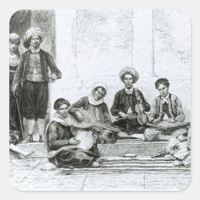 Pegatina Cuadrada Un concierto judío, Tlemcen (Anverso)