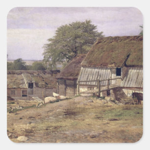 Pegatina Cuadrada Un cortijo en Suecia, 1834
