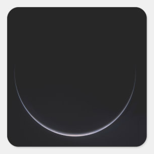 Pegatina Cuadrada Un creciente sol-iluminado de la tierra