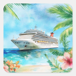 Pegatina Cuadrada Un crucero de verano