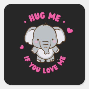 Pegatina Cuadrada Un Delicioso Elefante